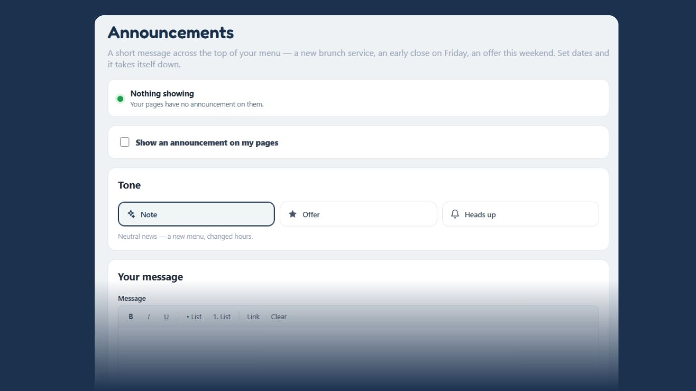 Announcements