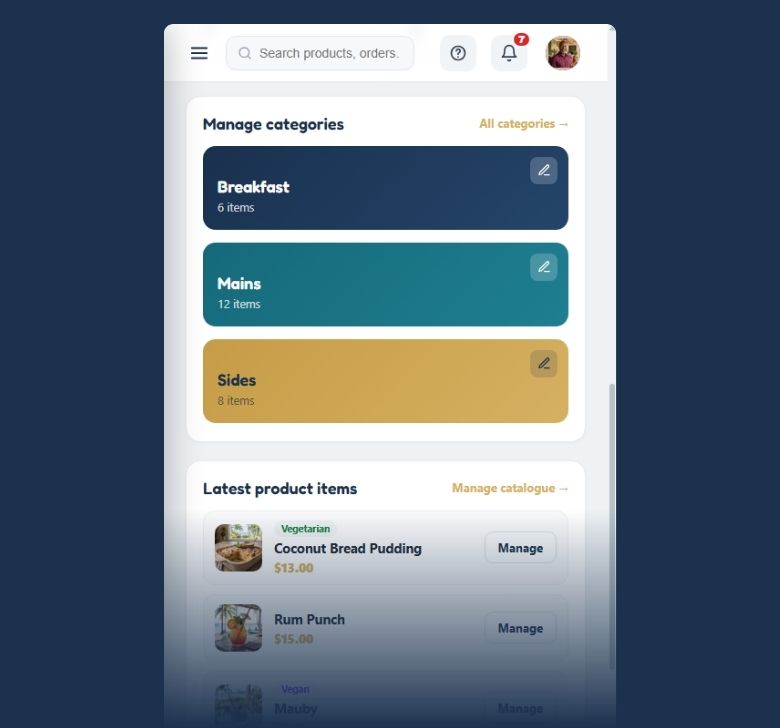 The Isle Order manager app running on a phone